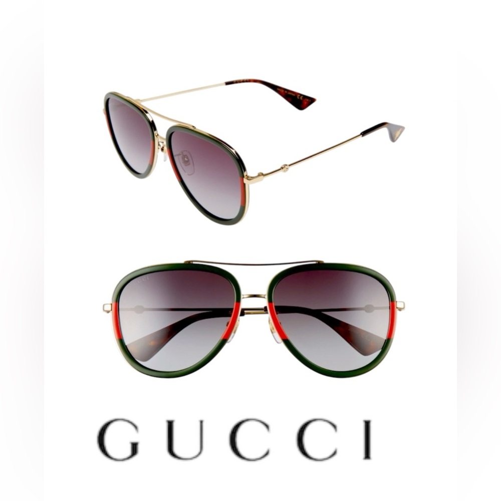 NWT Gucci 57MM Aviator Sunglasses